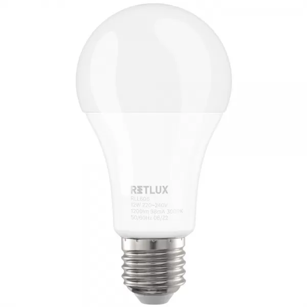 RLL 606 A60 E27 bulb 12W WW D RETLUX