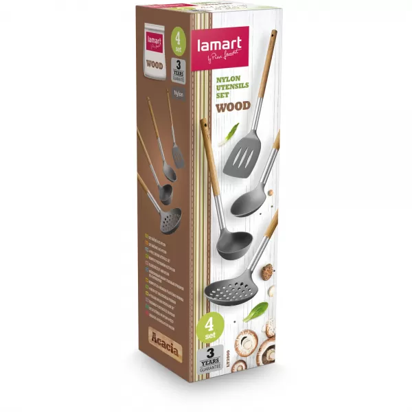 SET KUCHYŇSKÉHO NÁČINNÍ 4KS WOOD LAMART LT3900