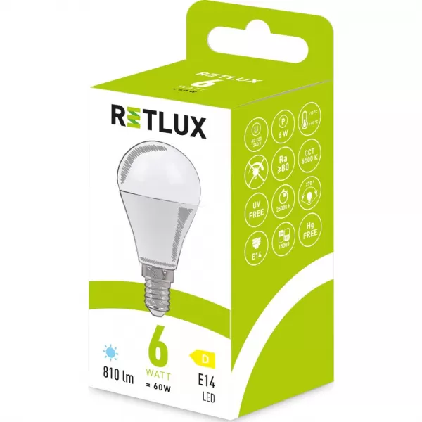 RLL 634 G45 E14 miniG 6W DL D RETLUX