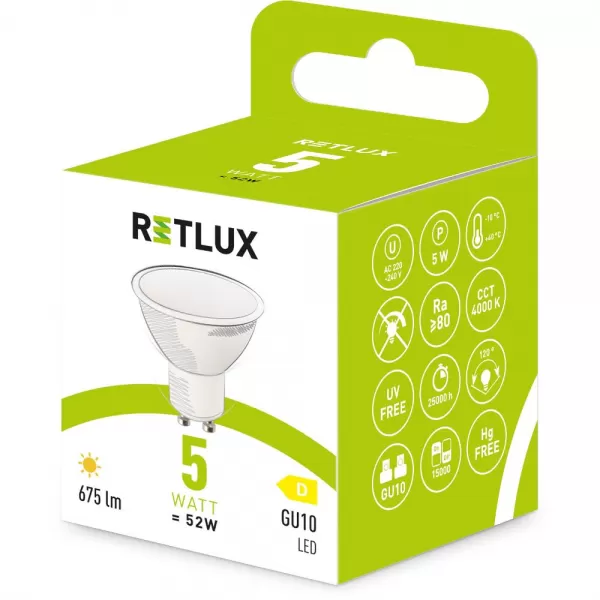 RLL 614 GU10 bulb 5W CW D RETLUX