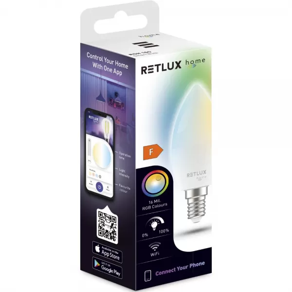 RSH 100 C37 E14 žár. 4,5W RGB CCT RETLUX