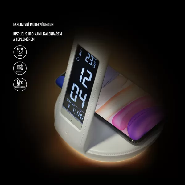 RTL 204 stm. LED lampa černá Qi 6W RETLUX