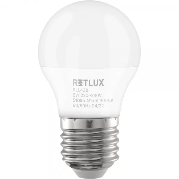 RLL 438 G45 E27 miniG 6W WW RETLUX