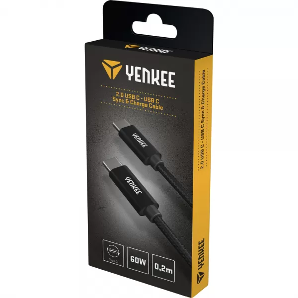 YCU C02 BK kabel USB C-C 2.0/ 0,2mYENKE