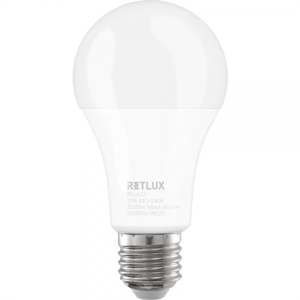 RLL 407 A60 E27 bulb 12W CW RETLUX