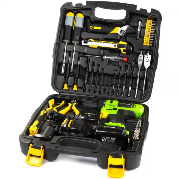 Aku vrtačka 12V 2x1,3Ah s nářadím 51ks FIELDMANN FDV 10205-51AR