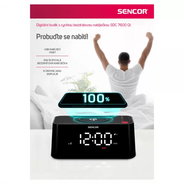 HODINY S NABÍJEČKOU SENCOR SDC 7600 Qi